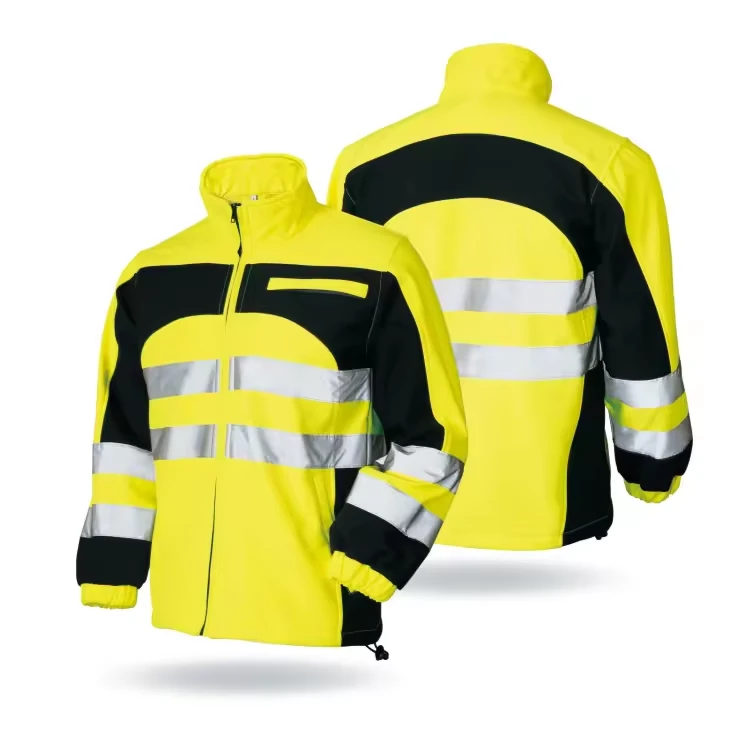 Hi vis safety softshell jacket with reflective tape for industrial workwear buyers Hi vis safety softshell jacket with reflective tape for industrial workwear buyers