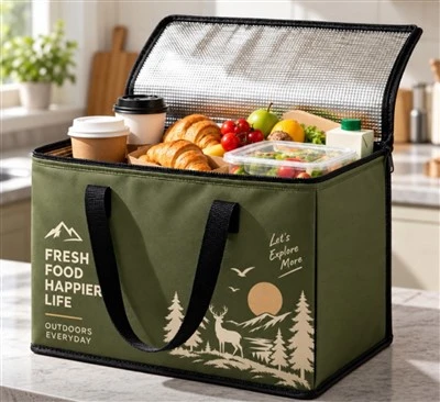 Specialtrykt 75L termisk køletaske til madlevering